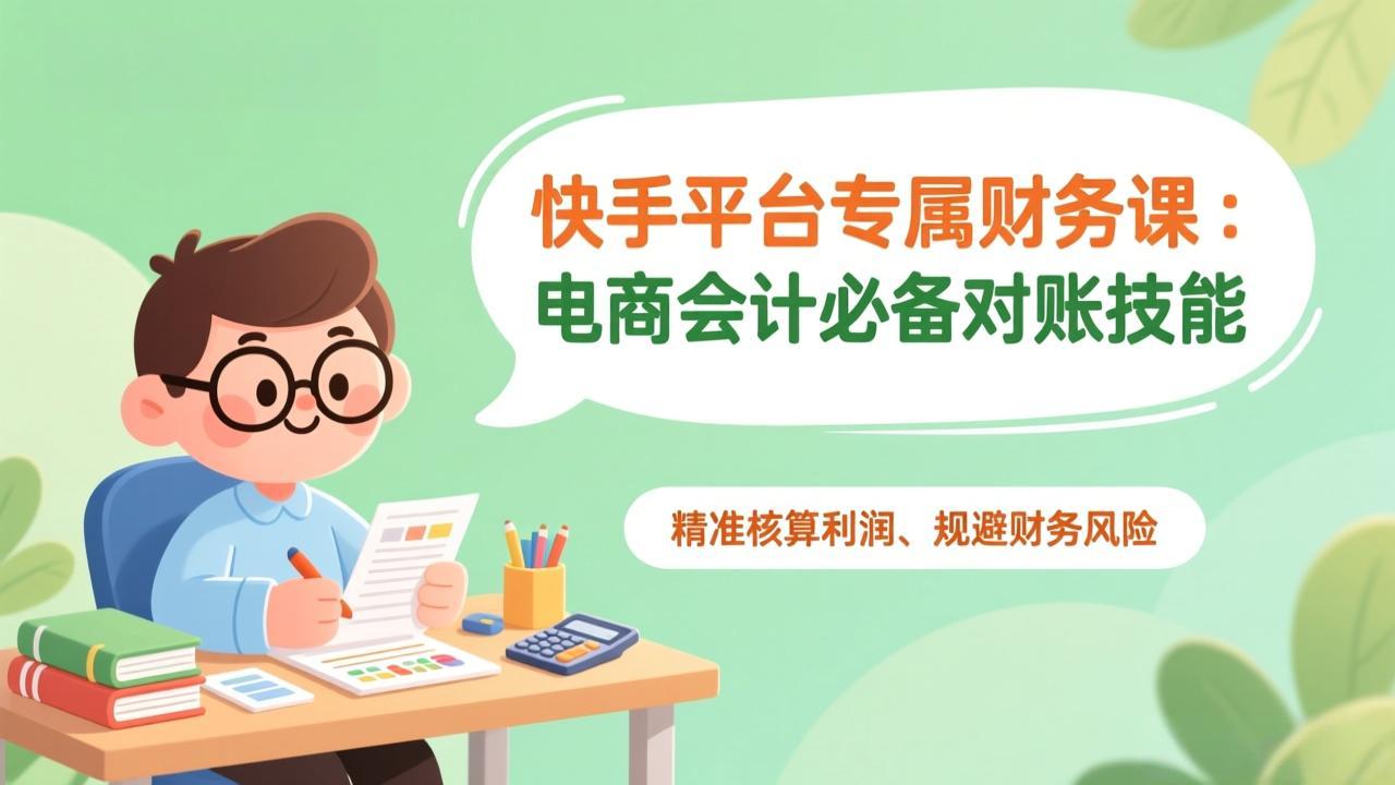 快手平台专属财务课：电商会计必备对账技能，精准核算利润、规避财务风险-惠声资源站