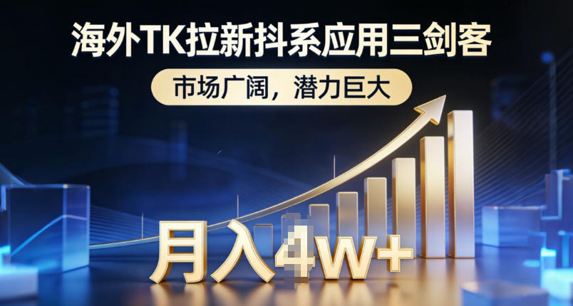海外TK拉新抖系应用三剑客，市场广阔，潜力巨大，月入1w+-惠声资源站