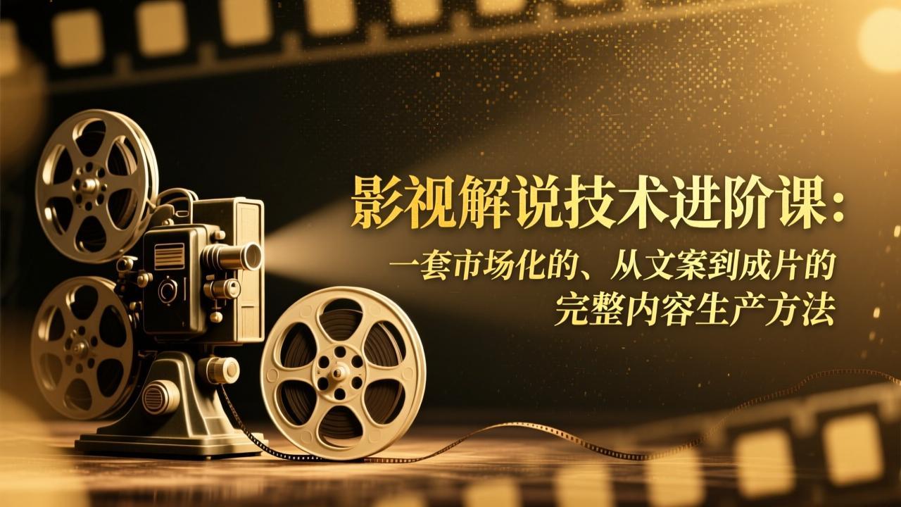 影视解说技术进阶课：一套市场化的、从文案到成片的完整内容生产方法-惠声资源站