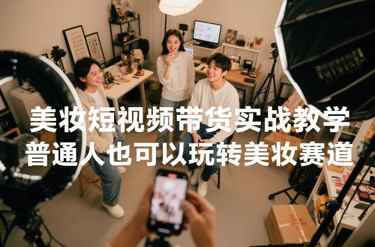 美妆短视频带货实战教学，普通人也可以玩转美妆赛道-惠声资源站