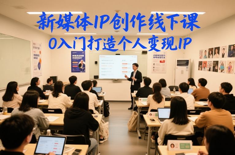 新媒体IP创作线下课，0入门打造个人变现IP-惠声资源站
