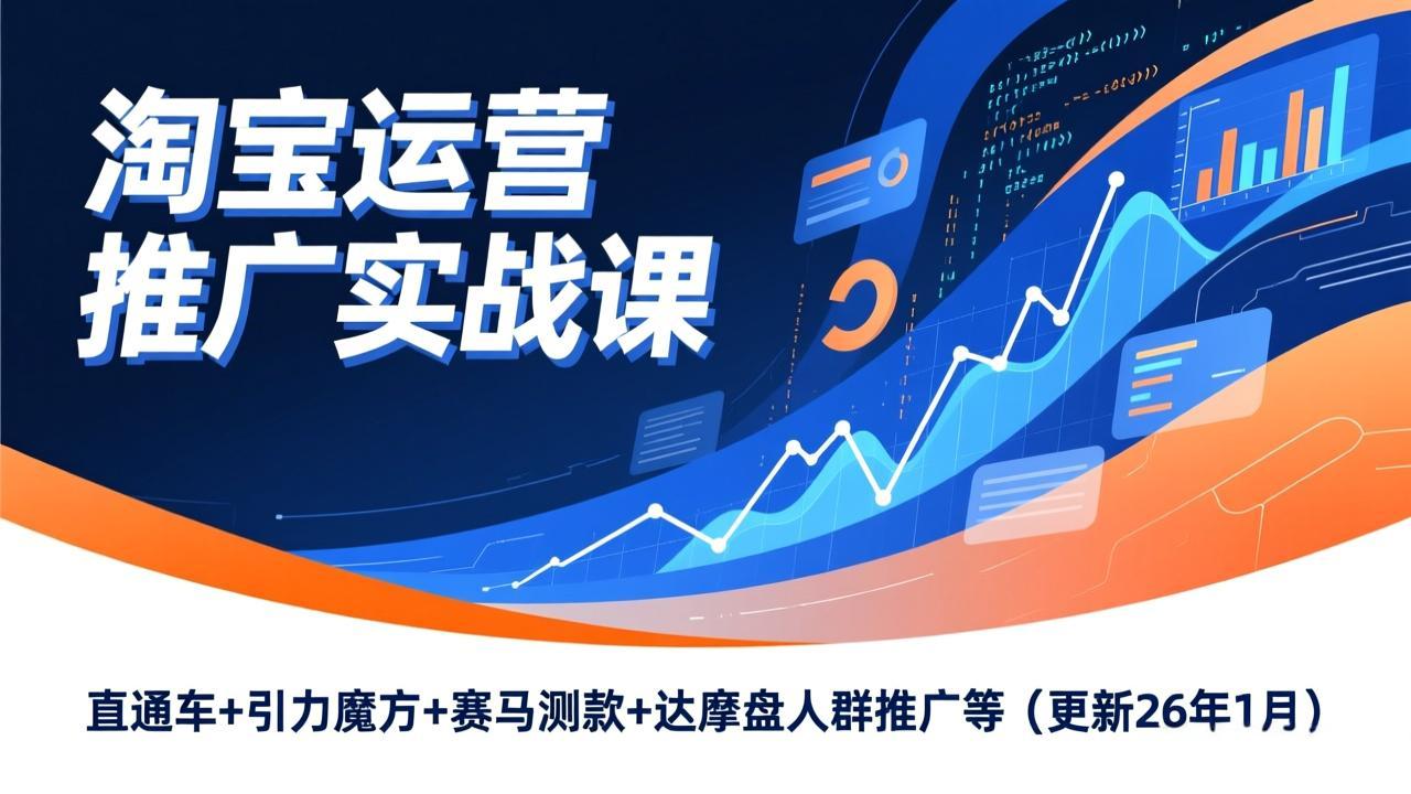 淘宝运营推广实战课，直通车+引力魔方+赛马测款+达摩盘人群推广等(更新26年1月-惠声资源站