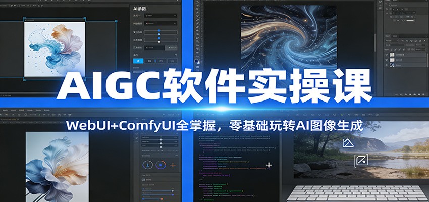 AIGC软件实操课：WebUI+ComfyUI全掌握，零基础玩转AI图像生成-惠声资源站