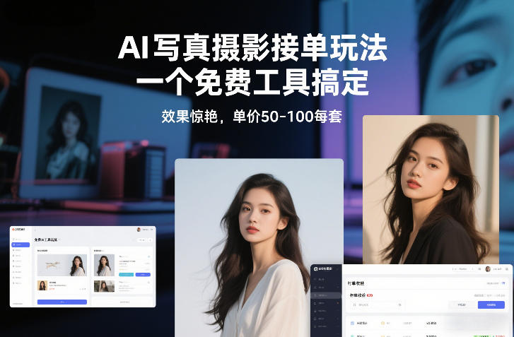 AI写真摄影接单玩法，一个免费工具搞定，效果惊艳，单价50-100每套-惠声资源站