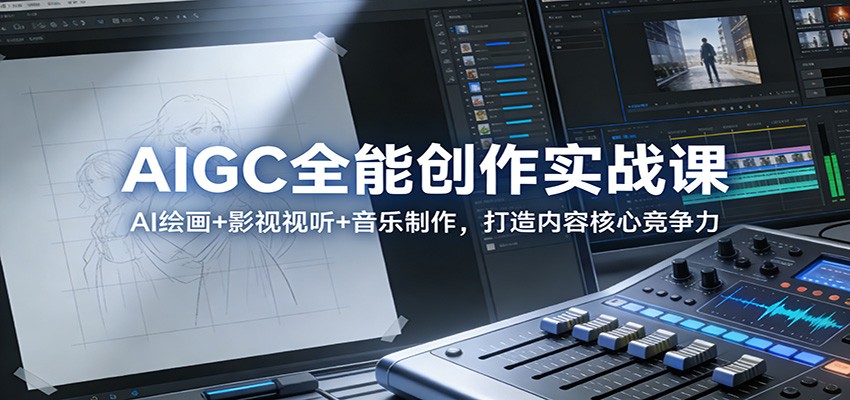 AIGC全能创作实战课：AI绘画+影视视听+音乐制作，打造内容核心竞争力-惠声资源站