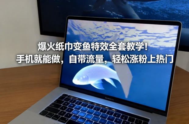 爆火纸巾变鱼特效全套教学！手机就能做，自带流量，轻松涨粉上热门-惠声资源站