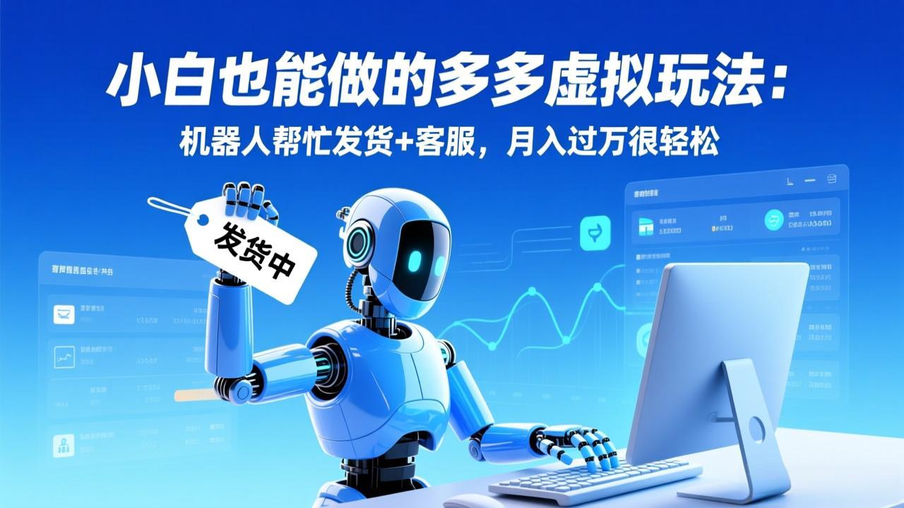 小白也能做的多多虚拟玩法：机器人帮忙发货+客服，月入过万很轻松-惠声资源站