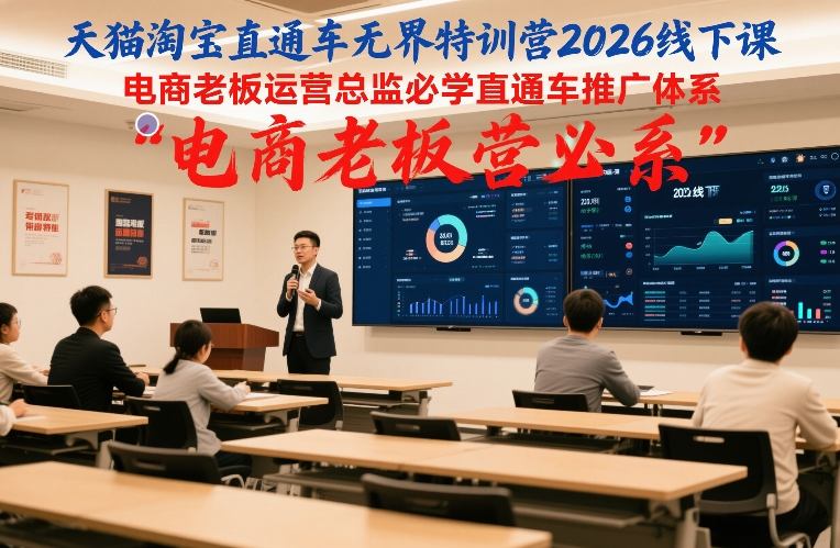 天猫淘宝直通车无界特训营2026线下课，电商老板运营总监必学直通车推广体系-惠声资源站