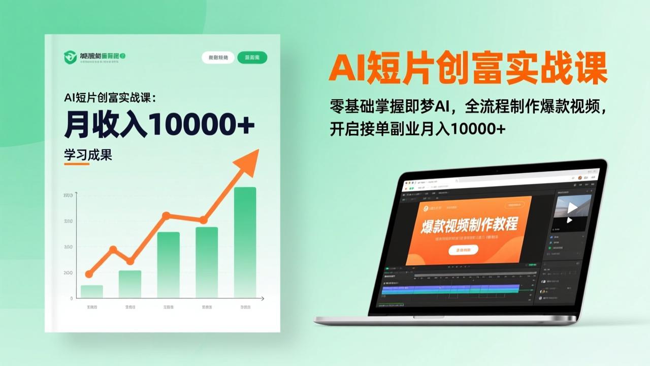AI短片创富实战课：零基础掌握即梦AI，全流程制作爆款视频，开启接单副业月入10000+(更新-惠声资源站