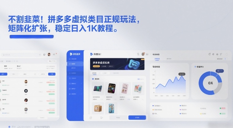 不割韭菜！拼多多虚拟类目正规玩法，矩阵化扩张，稳定日入1K教程【揭秘】-惠声资源站