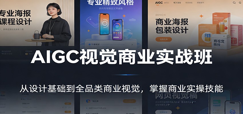 AIGC视觉商业实战班：从设计基础到全品类商业视觉，掌握商业实操技能-惠声资源站