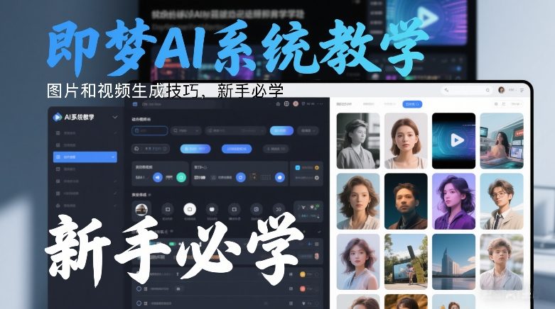 即梦AI系统教学，图片和视频生成技巧，新手必学-惠声资源站