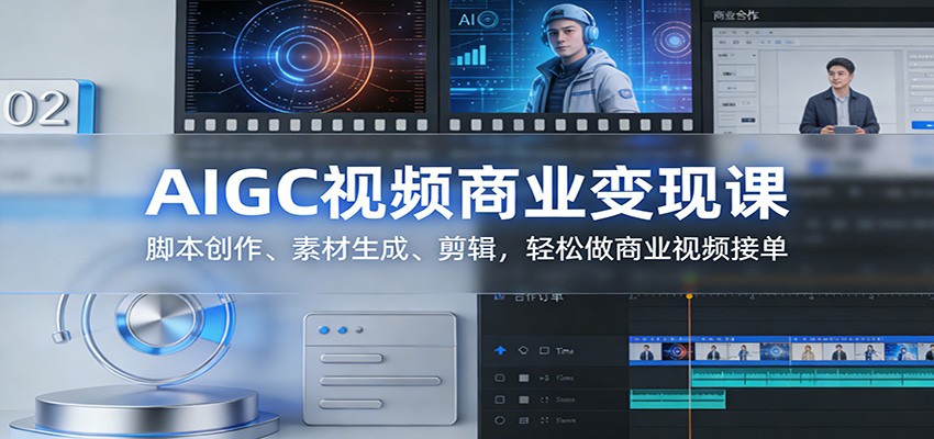 AIGC视频商业变现课：脚本创作、素材生成、剪辑，轻松做商业视频接单-惠声资源站