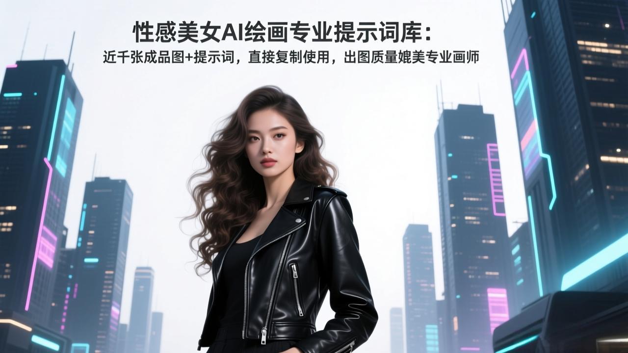 性感美女AI绘画专业提示词库：近千张成品图+提示词，直接复制使用，出图质量媲美专业画师-惠声资源站