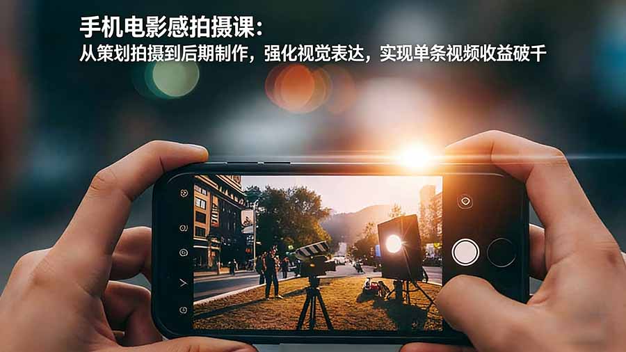 手机电影感拍摄课：从策划拍摄到后期制作，强化视觉表达，实现单条视频收益破千-惠声资源站