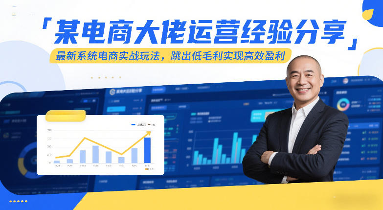 某电商大佬运营经验分享，最新系统电商实战玩法，跳出低毛利实现高效盈利-惠声资源站