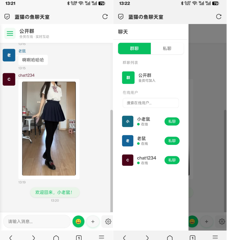 PHP实时消息聊天室源码 聊天APP源码 H5网页聊天室 PHP+WebSocket-惠声资源站