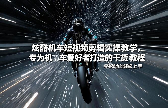 炫酷机车短视频剪辑实操教学，专为机车爱好者打造的干货教程，零基础也能轻松上手-惠声资源站