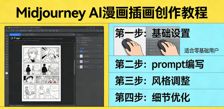 利用Midjourney AI人工智能轻松创作漫画插画教程，零基础创作完整漫画插画-惠声资源站