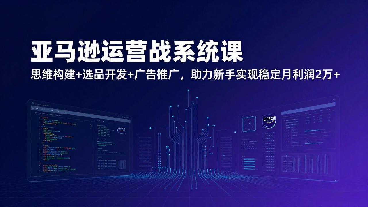 亚马逊运营实战系统课，思维构建+选品开发+广告推广，助力新手实现稳定月利润2万+(更新-惠声资源站