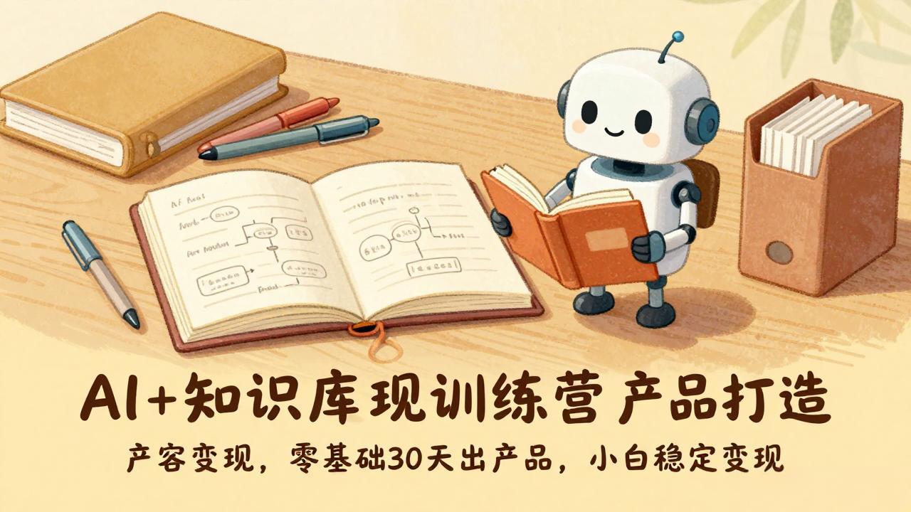 AI+知识库变现训练营，产品打造、内容创作、全平台变现，零基础30天出产品，小白稳定变现-惠声资源站