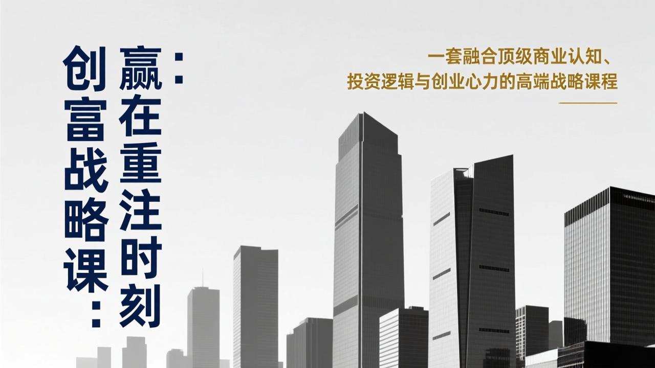 《创富战略课：赢在重注时刻》一套融合顶级商业认知、投资逻辑与创业心力的高端战略课程-惠声资源站