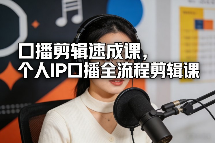 口播剪辑速成课，个人IP口播全流程剪辑课-惠声资源站
