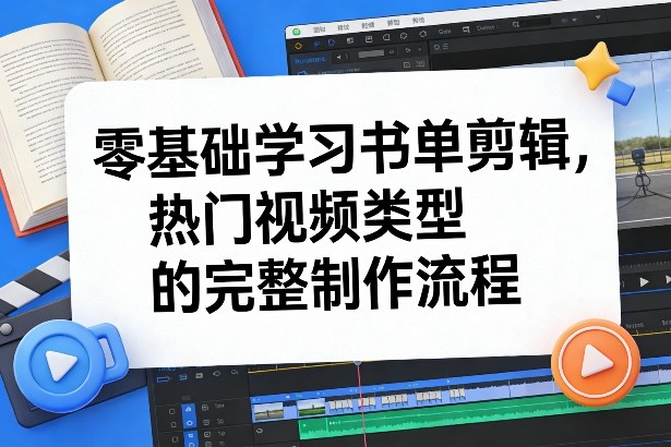 零基础学习书单剪辑，热门视频类型的完整制作流程(更新2026)-惠声资源站