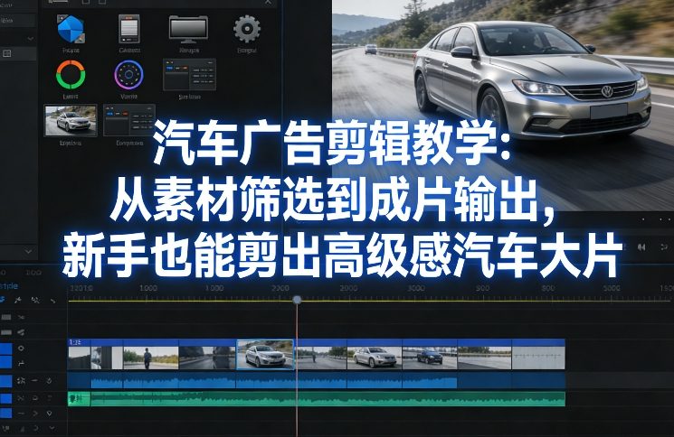 汽车广告剪辑教学：从素材筛选到成片输出，新手也能剪出高级感汽车大片-惠声资源站