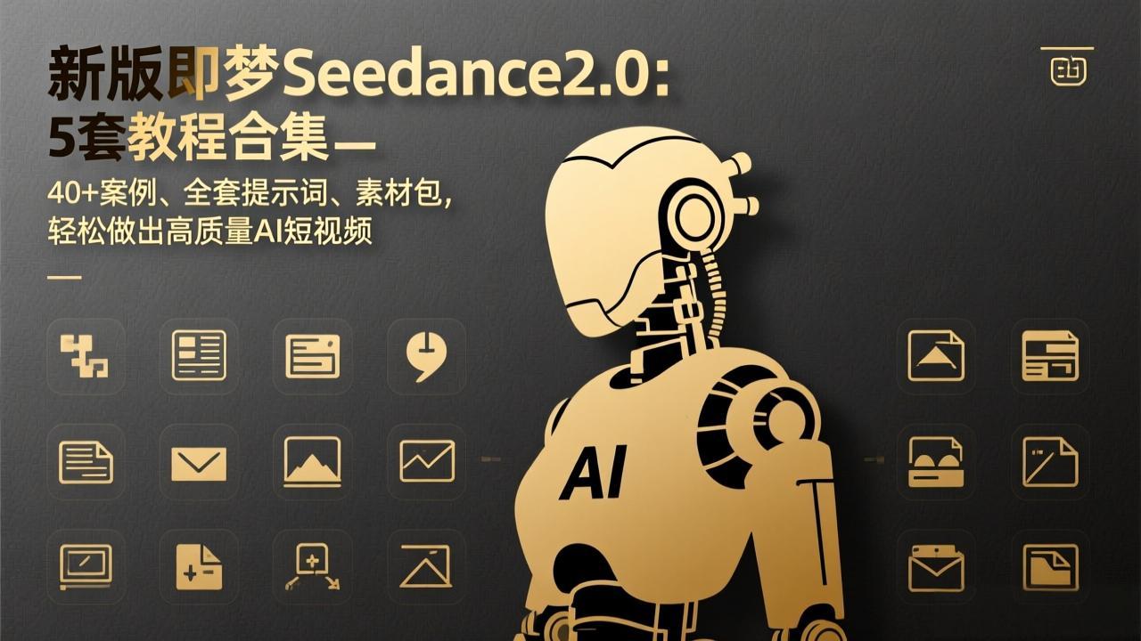 新版即梦Seedance2.0：5套教程合集，40+案例、全套提示词、素材包，轻松做出高质量AI短视频-惠声资源站