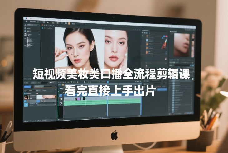 短视频美妆类口播全流程剪辑课，看完直接上手出片-惠声资源站