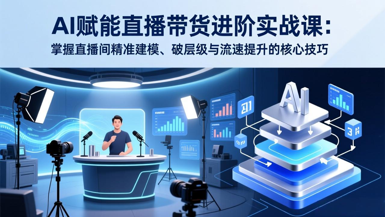 AI赋能直播带货进阶实战课：掌握直播间精准建模、破层级与流速提升的核心技巧-惠声资源站