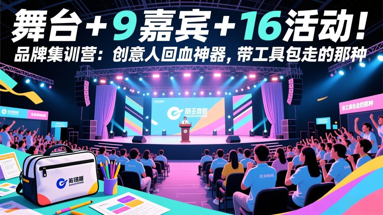 舞台 + 9 嘉宾 + 16 活动！品牌集训营：创意人回血神器，带工具包走的那种-惠声资源站