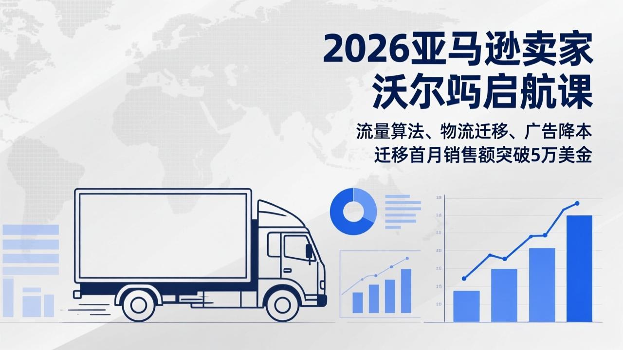 2026亚马逊卖家沃尔玛启航课，流量算法、物流迁移、广告降本，迁移首月销售额突破5万美金-惠声资源站