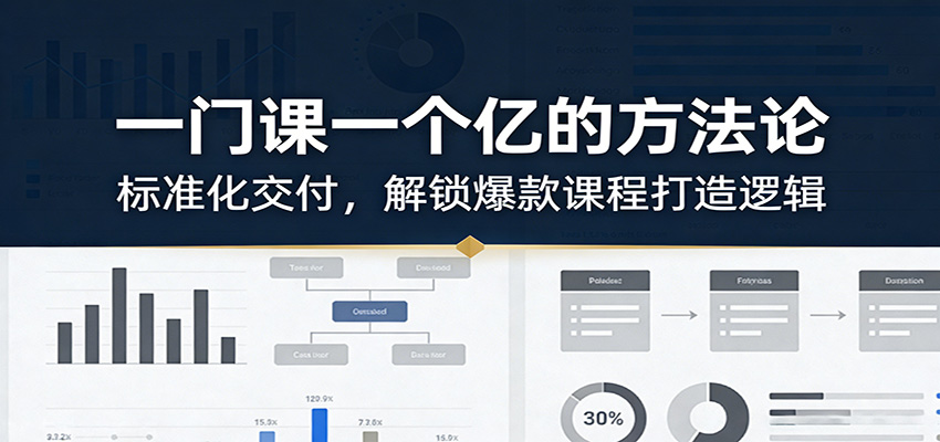 一门课一个亿的方法论：标准化交付，解锁爆款课程打造逻辑-惠声资源站