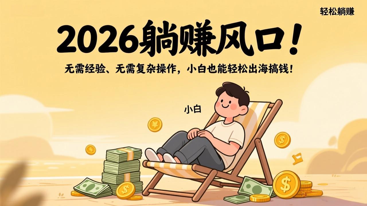 2026躺赚风口！无需经验、无需复杂操作，小白也能轻松出海搞钱！-惠声资源站