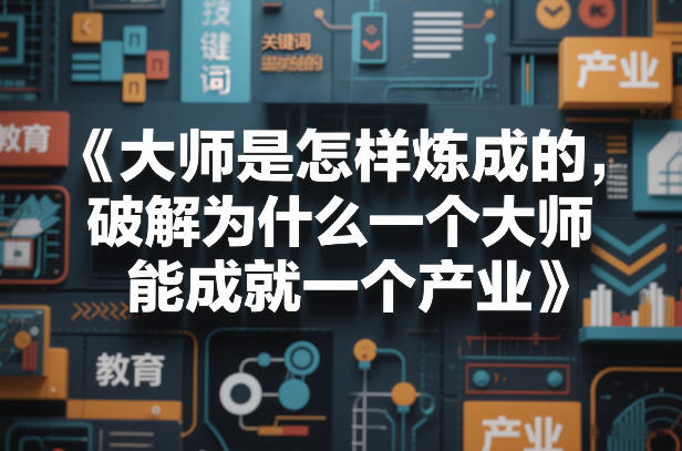 大师是怎样炼成的，破解为什么一个大师，能成就一个产业【电子书】-惠声资源站