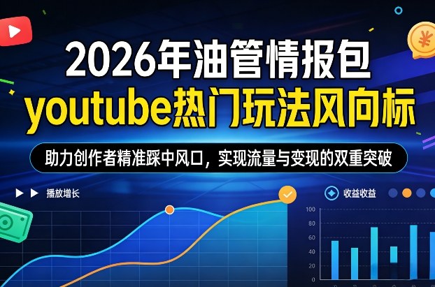 2026年油管情报包，youtube热门玩法风向标，助力创作者精准踩中风口，实现流量与变现的双重突破(更新)-惠声资源站