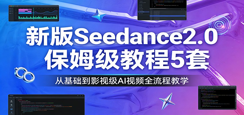 新版Seedance2.0保姆级教程5套：从基础到影视级AI视频全流程教学-惠声资源站