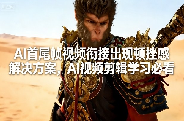 AI首尾帧视频衔接出现顿挫感解决方案，AI视频剪辑学习必看-惠声资源站