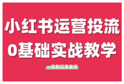 小红书运营投流，小红书广告投放从0到1的实战课，学完即可开始投放(更新26年)-惠声资源站