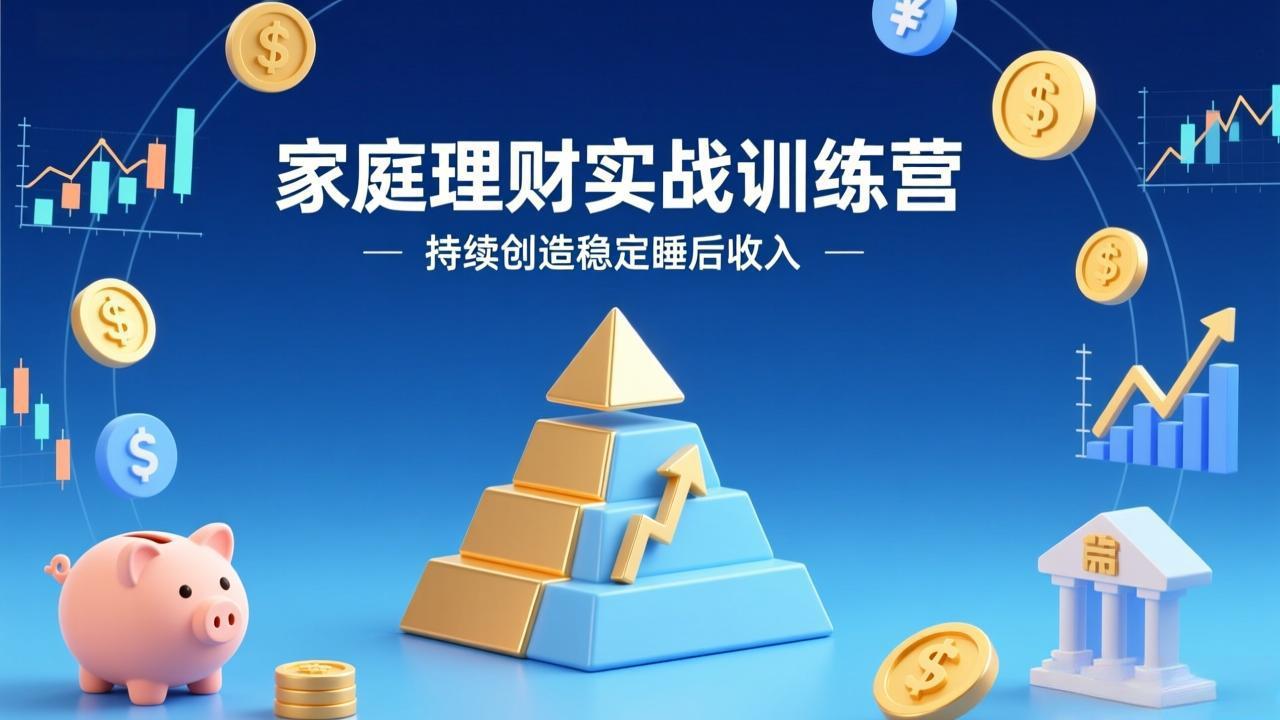 家庭理财实战训练营：从0到1建体系，三阶进阶层层递进，助你持续创造稳定睡后收入-惠声资源站