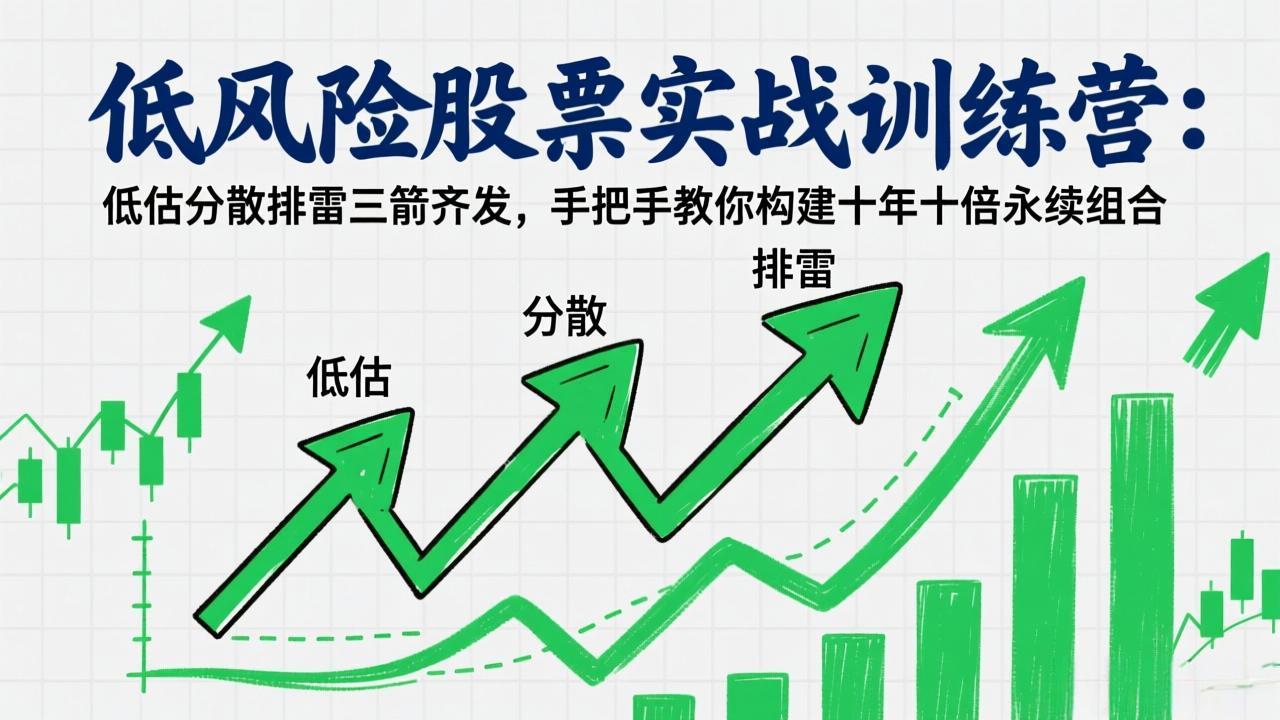 低风险股票实战训练营：低估分散排雷三箭齐发，手把手教你构建十年十倍永续组合-惠声资源站