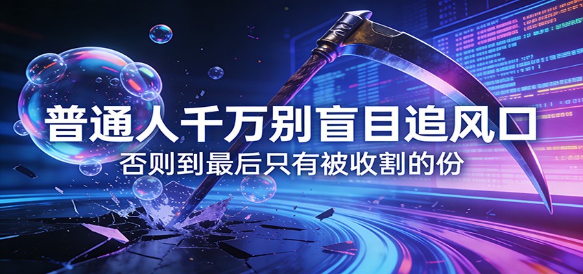 付费文章《通人千万别盲目追风口》否则到最后只有被收割的份-惠声资源站