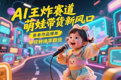 AI王炸赛道，萌娃带货新风口，条条作品爆单，带货转换率翻倍，核心逻辑拆解-惠声资源站