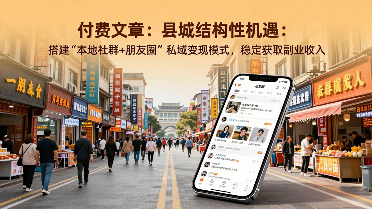 付费文章：县城结构性机遇：搭建“本地社群+朋友圈”私域变现模式，稳定获取副业收入-惠声资源站