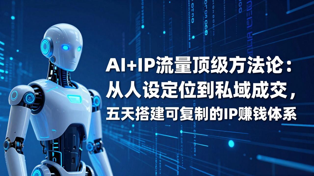 AI+IP顶级方法论：从人设定位到私域成交，五天搭建可复制的IP赚钱体系-惠声资源站