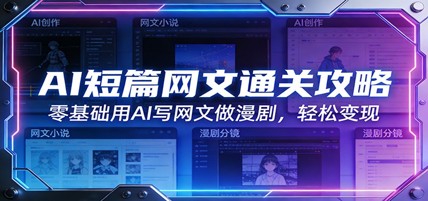 AI短篇网文通关攻略：零基础用AI写网文做漫剧，轻松变现-惠声资源站