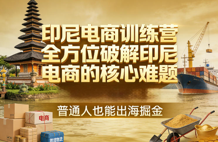印尼电商训练营，全方位破解印尼电商的核心难题，普通人也能出海掘金-惠声资源站