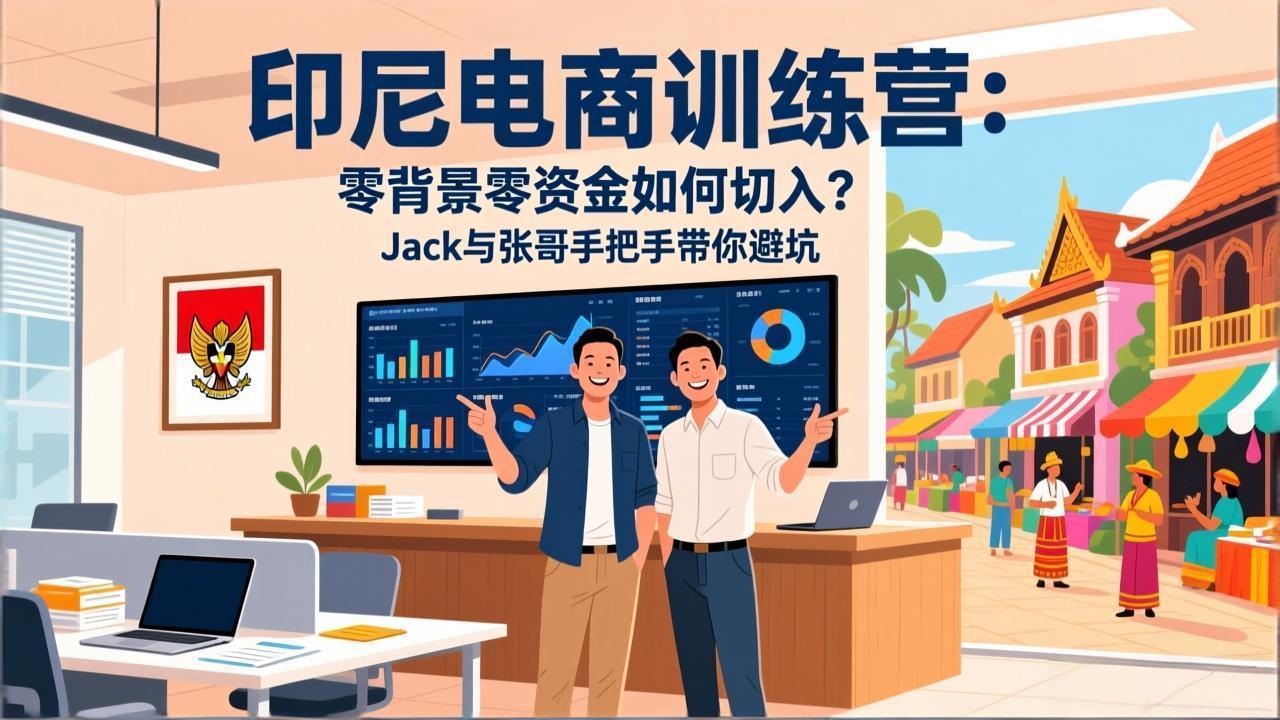印尼电商训练营：零背景零资金如何切入？Jack与张哥手把手带你避坑-惠声资源站